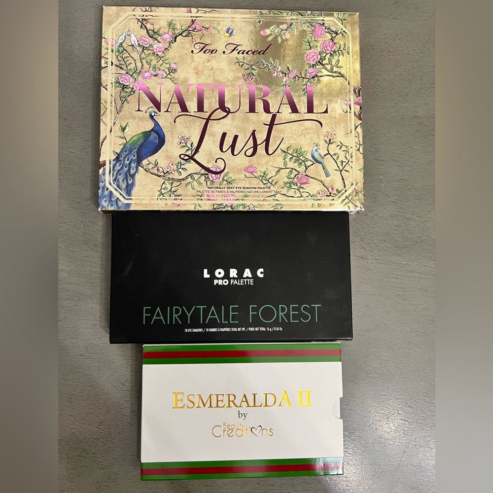 Too Faced, Lorac & BC eyeshadow palettes